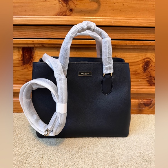 Kate Spade New York Laurel Way Evangelie Satchel in black saffiano leather NWT - Picture 1 of 10